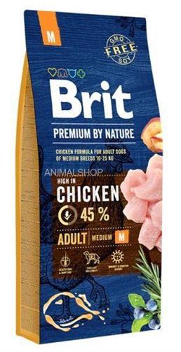 מזון יבש לכלבים בוגרים מגזע בינוני 15 ק"ג | Brit Premium Adult Medium