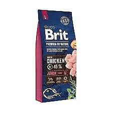 מזון יבש לגורי כלבים מגזע גדול 15 ק"ג | Brit Premium Puppy Large Breed Chicken