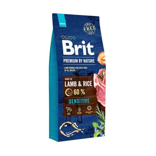 מזון יבש לכלבים בוגרים כבש ואורז 8 ק"ג | Brit Premium Lamb & Rice