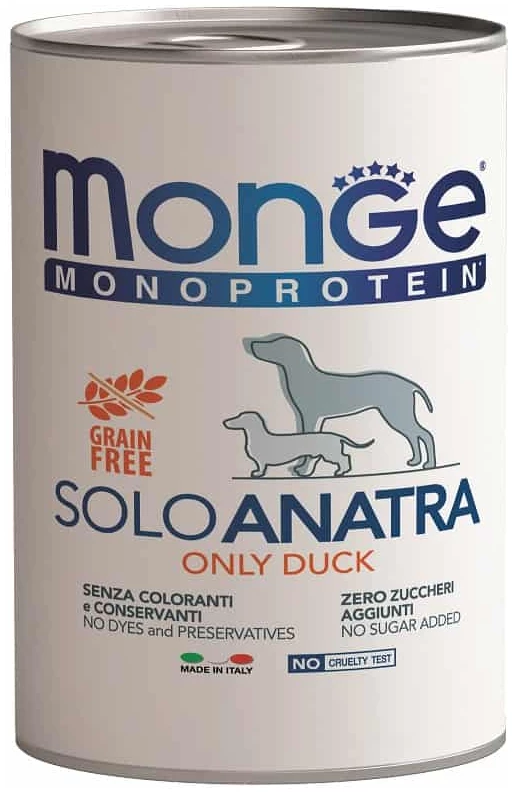 מזון רטוב לכלבים עם ברווז 400 גרם | Monge Monoprotein Duck
