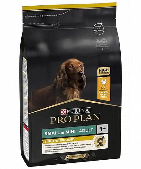 מזון יבש דיאטטי לכלבים בוגרים מגזע קטן 3 ק"ג | Pro Plan Light Sterilised