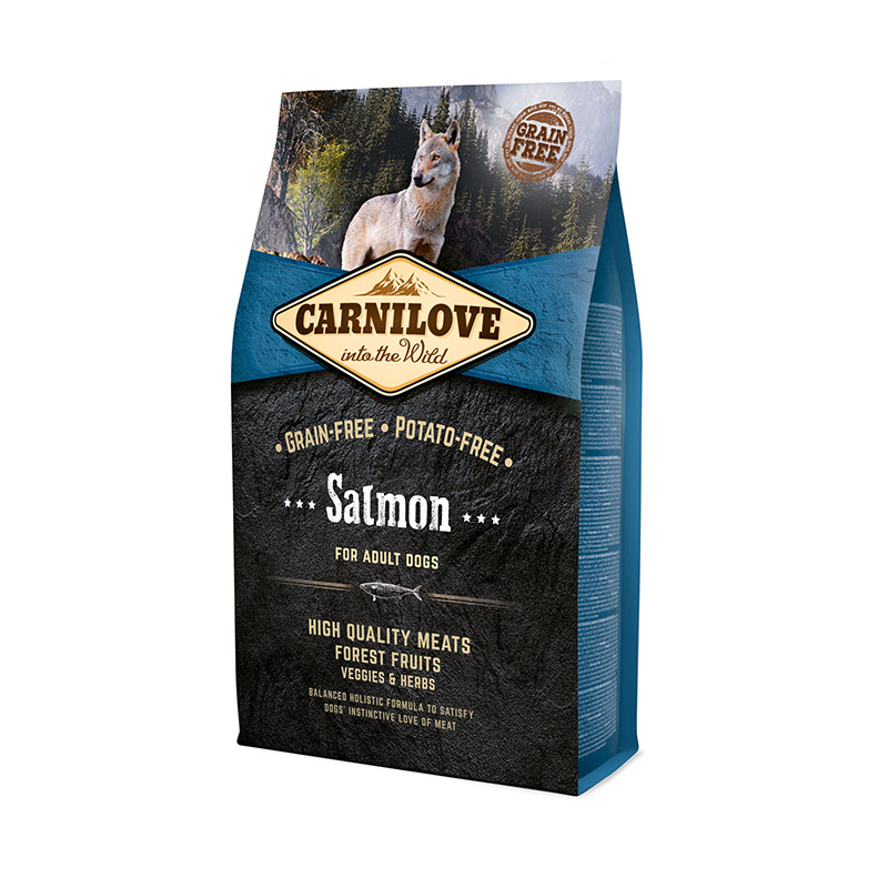 מזון יבש לכלבים בוגרים בטעם סלמון 4 ק"ג | Carnilove Adult Dog Salmon