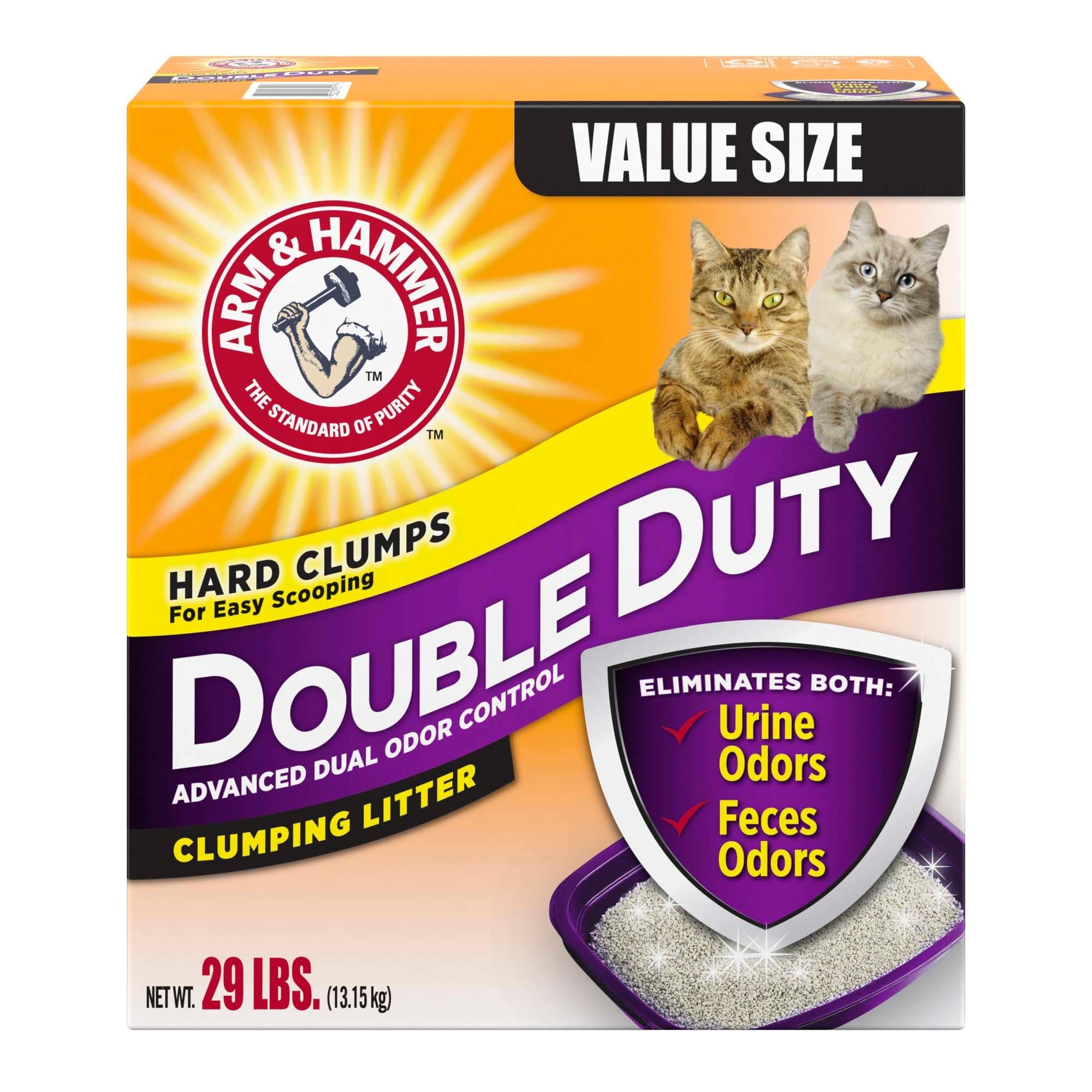 חול מתגבש לחתולים 13.15 ק"ג | Arm & Hammer Double Duty