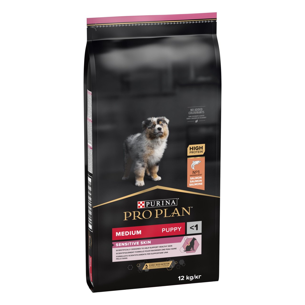 מזון יבש לגורי כלבים מגזע בינוני 12 ק"ג | Purina Pro Plan Medium Puppy Sensitive Skin