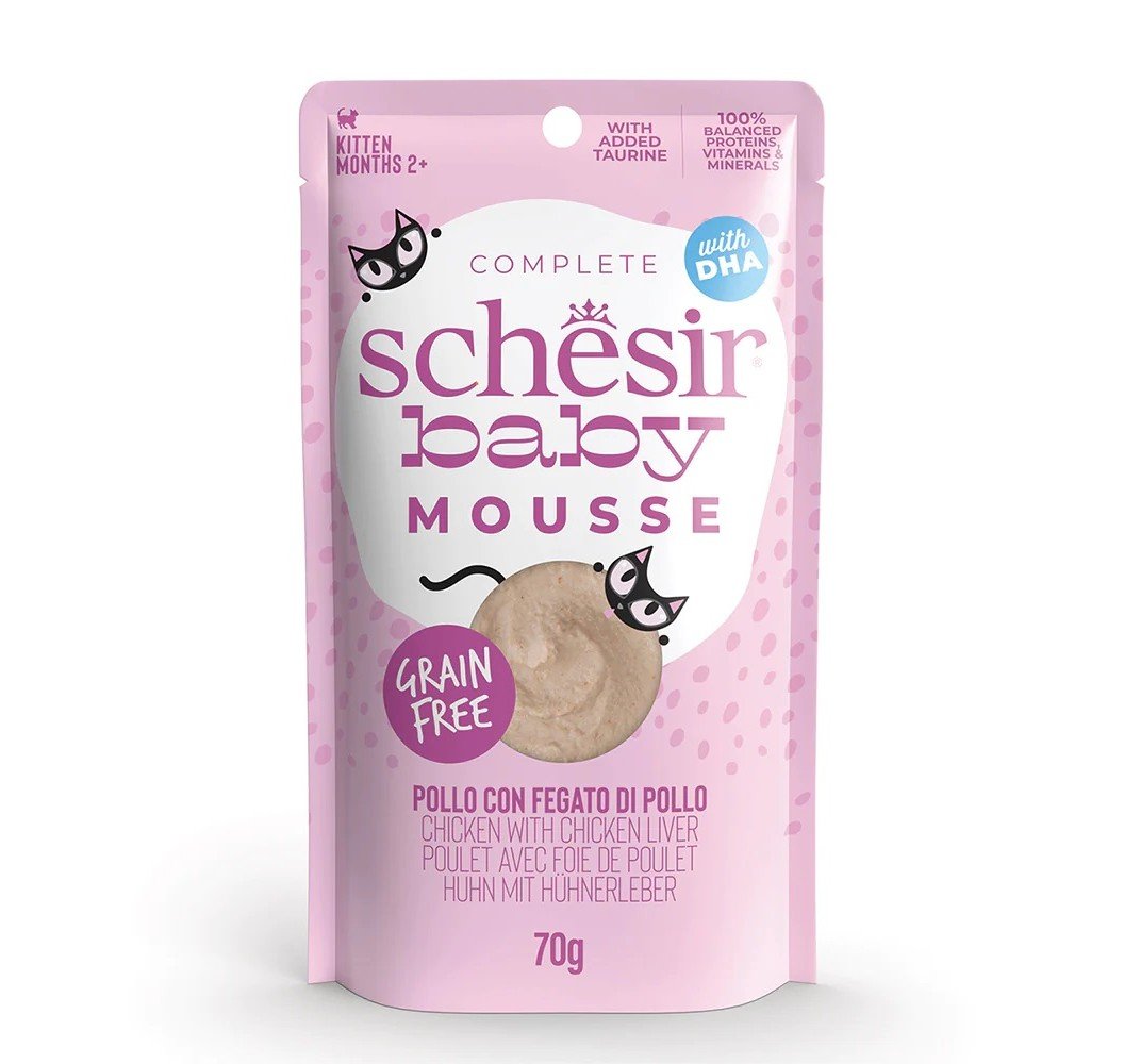 מעדן רטוב לחתלתולים בטעם עוף 70 גרם | Schesir Baby Mousse Chicken