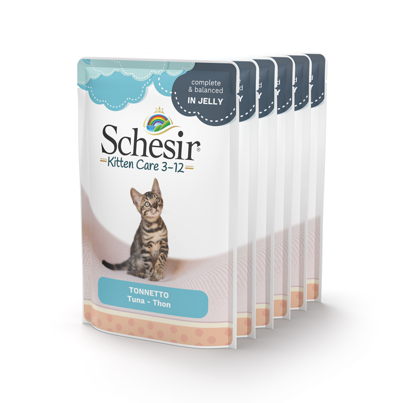 מעדן רטוב לגורי חתולים בטעם טונה 85 גרם | Schesir Kitten Tuna Pouch