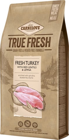 מזון יבש לכלבים בוגרים בטעם הודו 4 ק"ג | Carnilove True Fresh Adult Turkey