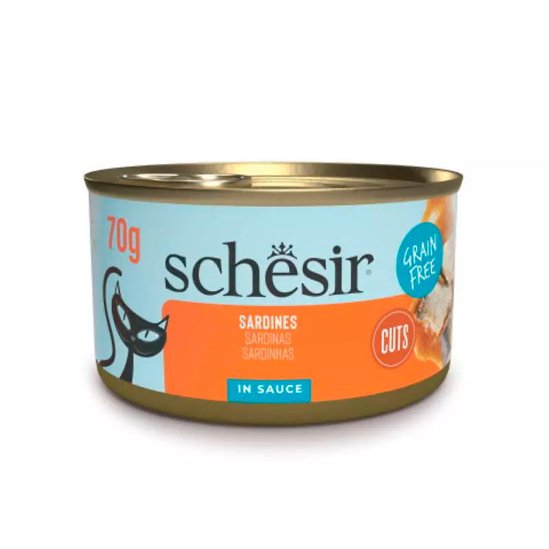מזון רטוב לחתולים בטעם סרדינים 70 גרם | Schesir Sardines in Sauce
