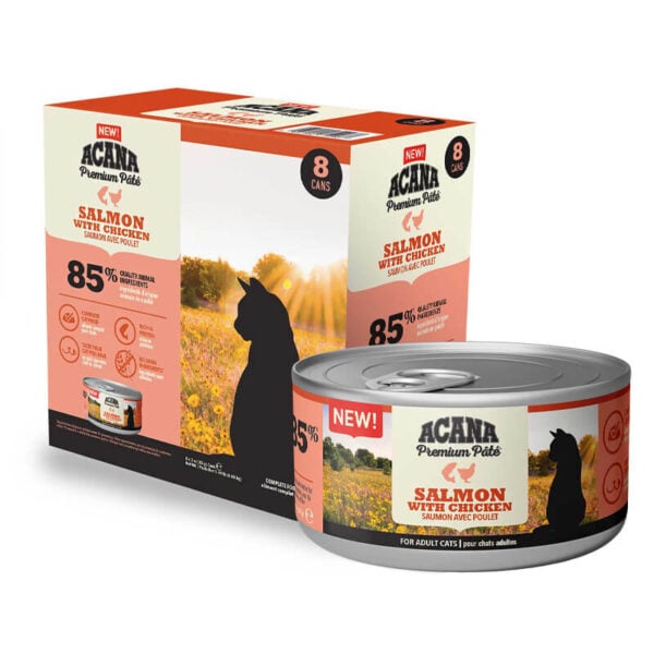 מעדן רטוב לחתולים בטעם סלמון ועוף 85 גרם | Acana Premium Pâté Salmon & Chicken
