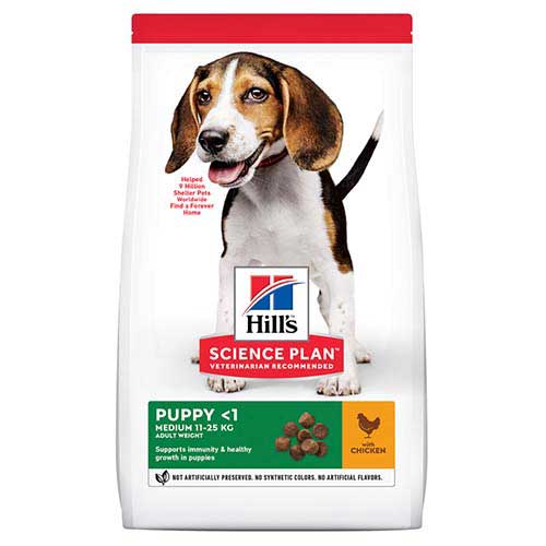 מזון יבש לגורי כלבים מגזע בינוני 2.5 ק"ג | Hill's Science Plan Puppy Medium Breed Chicken