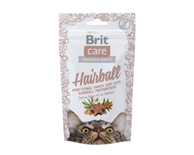 חטיף לחתולים להפחתת כדורי שיער 50 גרם | Brit Care Hairball Snack