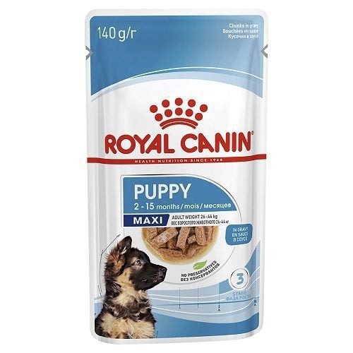 מזון רטוב לגורי כלבים מגזע גדול 140 גרם | Royal Canin Maxi Puppy Pouch