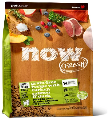 מזון יבש לכלבים בוגרים מגזע קטן 5.44 ק"ג | NOW Fresh Small Breed Adult Turkey, Salmon & Duck
