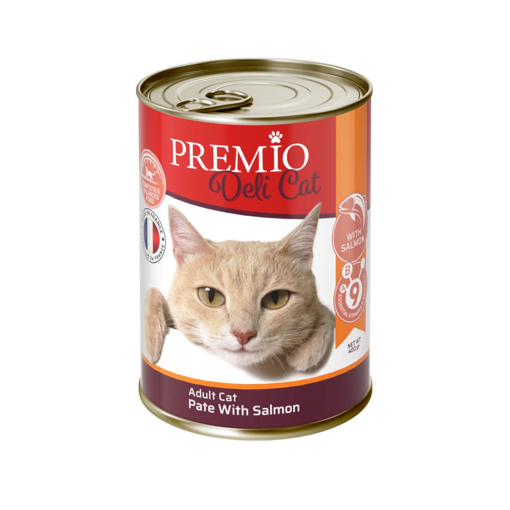 שימור פטה סלמון לחתולים בוגרים 400 גרם | Premio Delicacy Salmon