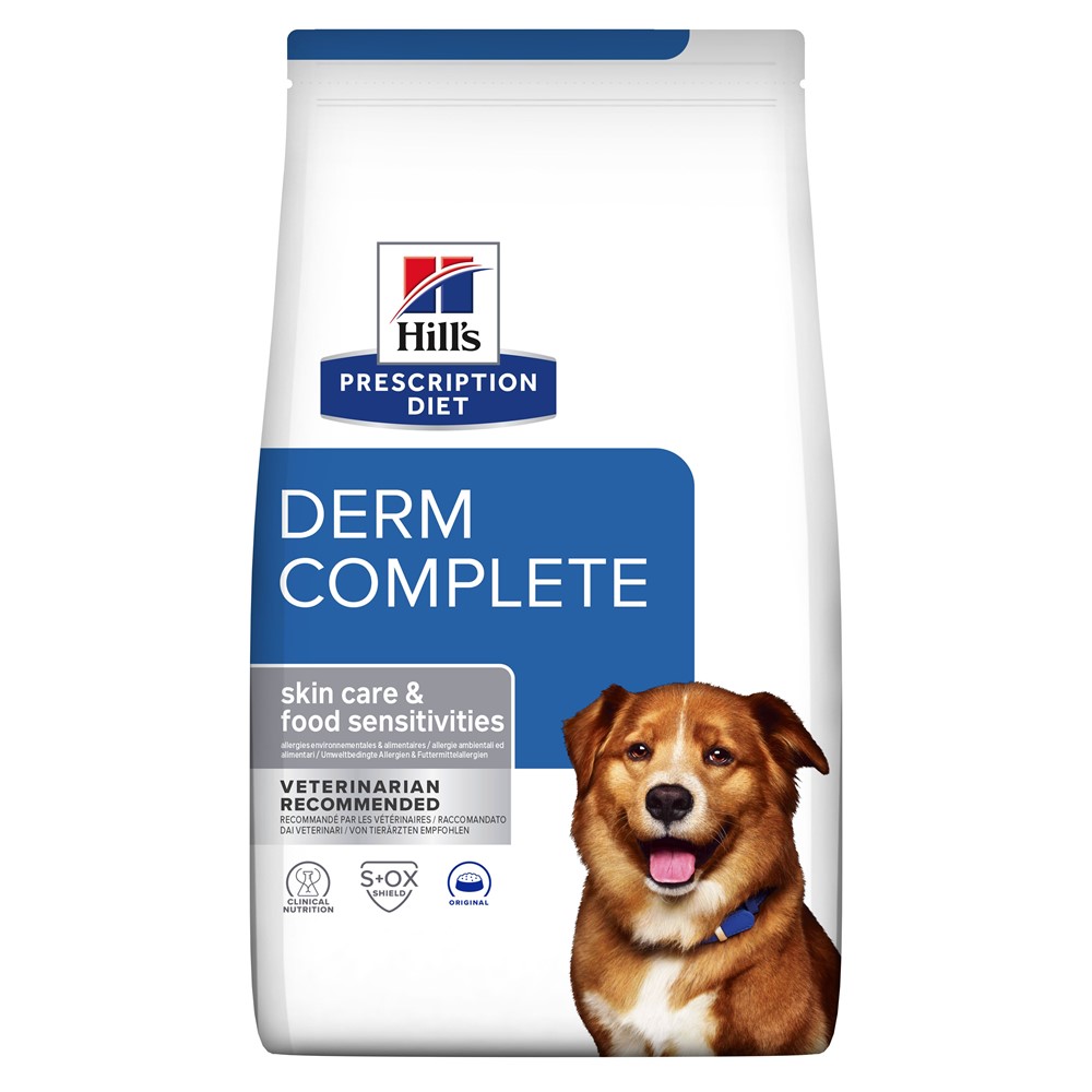 מזון יבש רפואי לכלבים 4 ק"ג | Hill's Prescription Diet Derm Complete