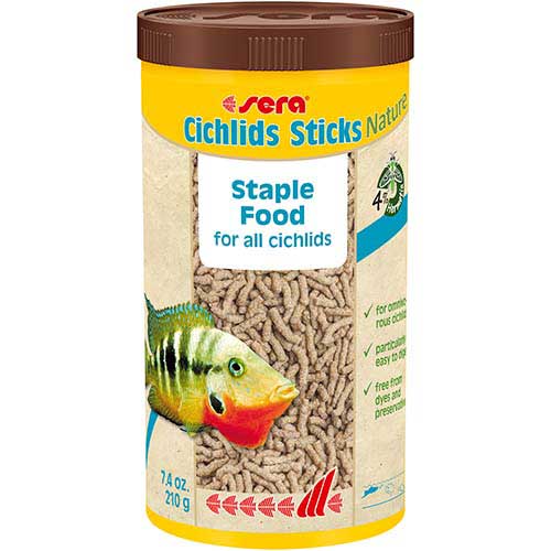 מזון צף לציקלידים ודגים גדולים 1000 מ"ל | Sera Cichlids Sticks