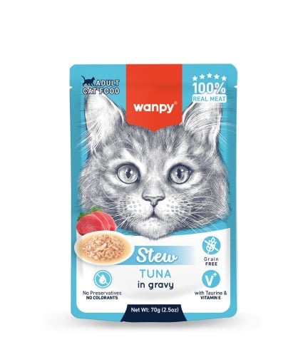 חטיף רטוב לחתולים בטעם טונה 70 גרם | Wanpy