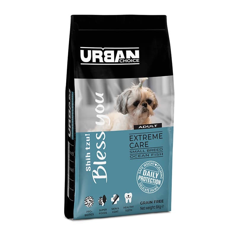 מזון יבש לכלבים בוגרים מגזע קטן 6 ק"ג | Urban Choice Dog Adult Small Breed Hypoallergenic Ocean Fish