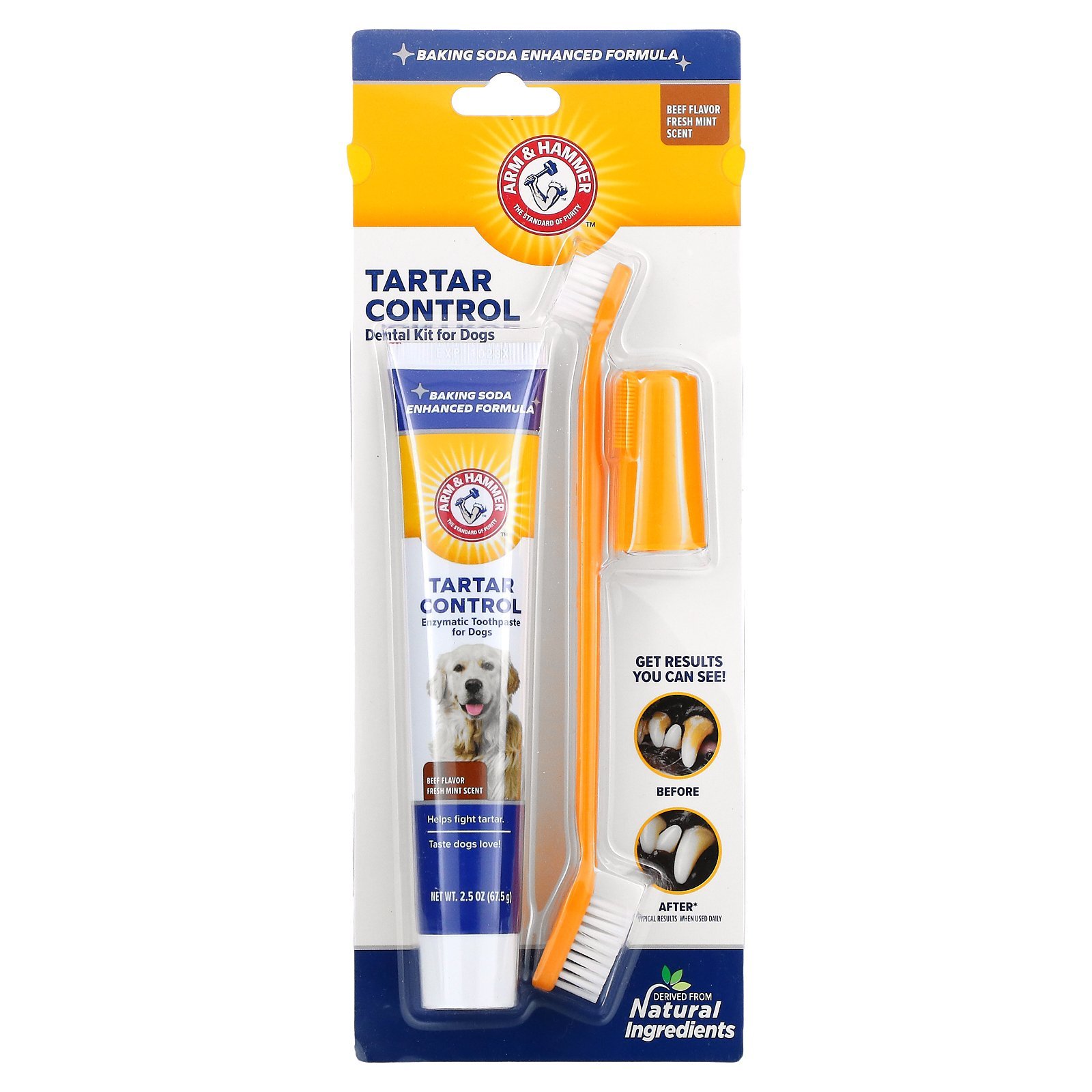 ערכת דנטלית לכלבים 67.5 גרם | Arm & Hammer Tartar Control Dental Kit for Dogs