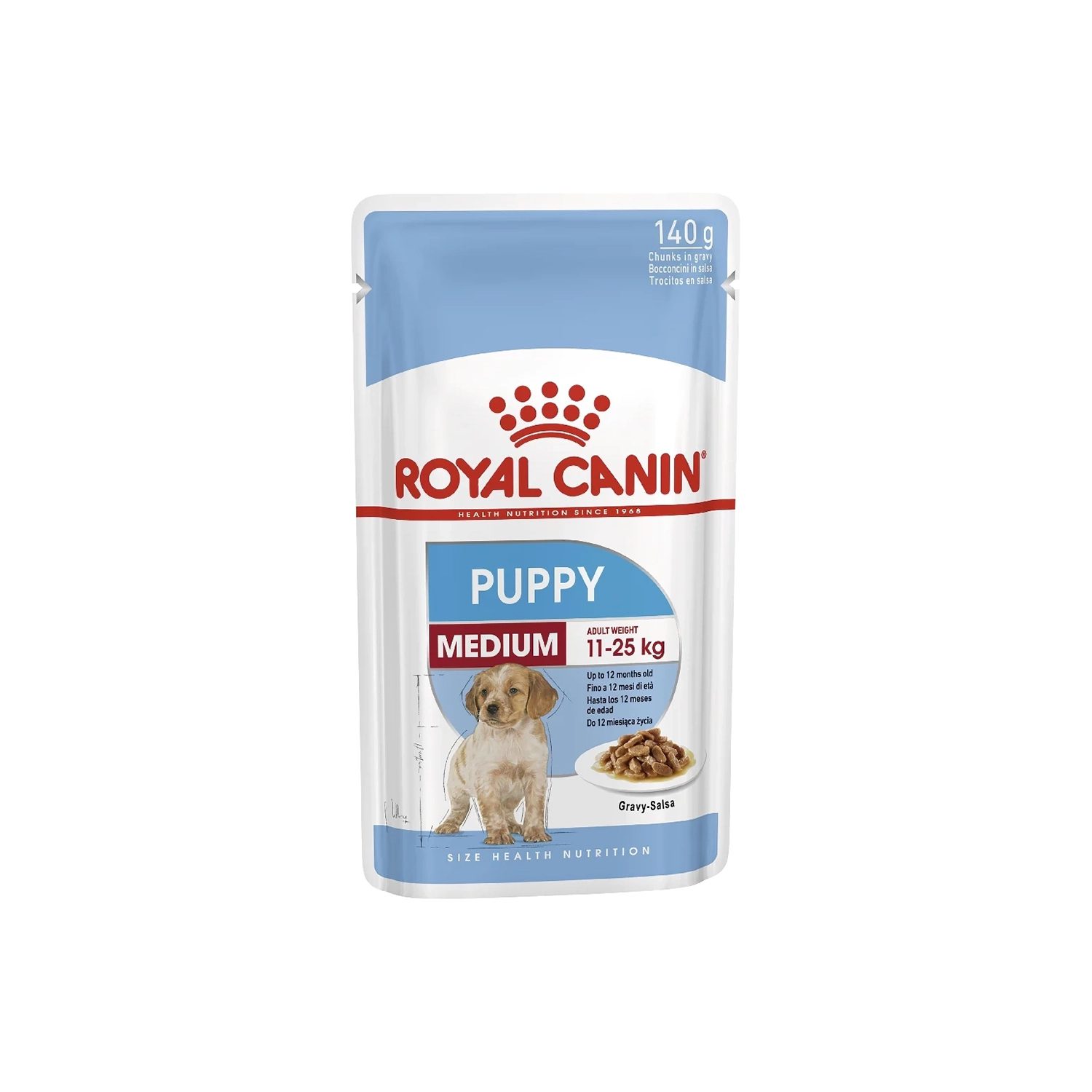 מזון רטוב לכלבים גורי גזע בינוני 85 גרם | Royal Canin Medium Puppy Pouch