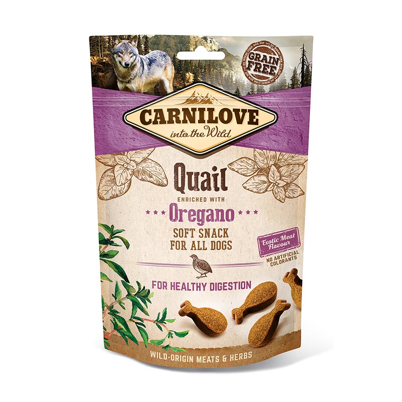 חטיף רך לכלבים בטעם שליו ואורגנו 200 גרם | Carnilove Quail & Oregano Soft Snack