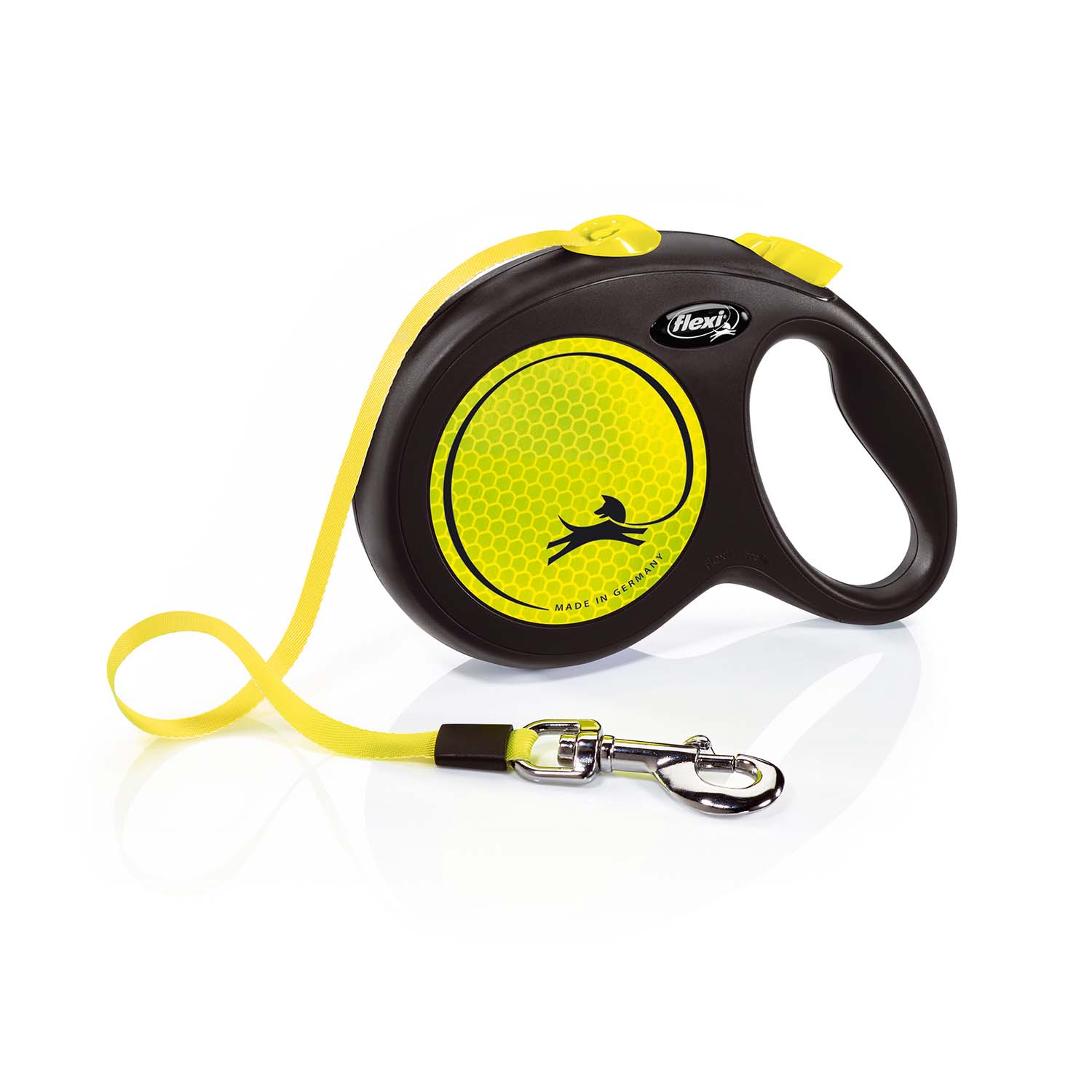 רצועת הולכה נמתחת לכלבים עד 50 ק"ג 5 מטר | Flexi New Neon Yellow L