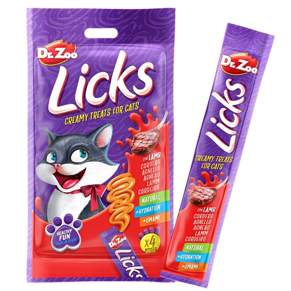 חטיף נוזלי לחתולים בטעם כבש 60 גרם | Dr. Zoo Licks