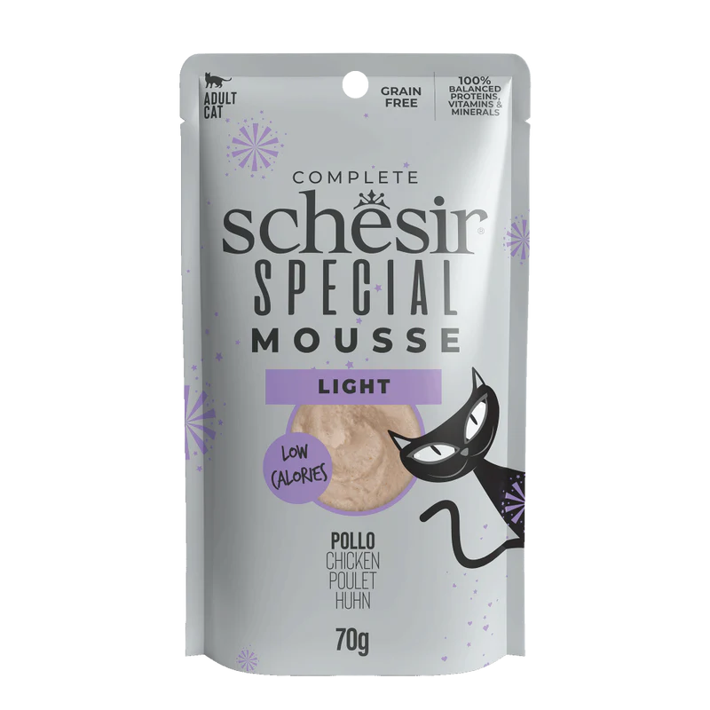 מוס לייט לחתול 70 גרם | Schesir Special Mousse Light Chicken
