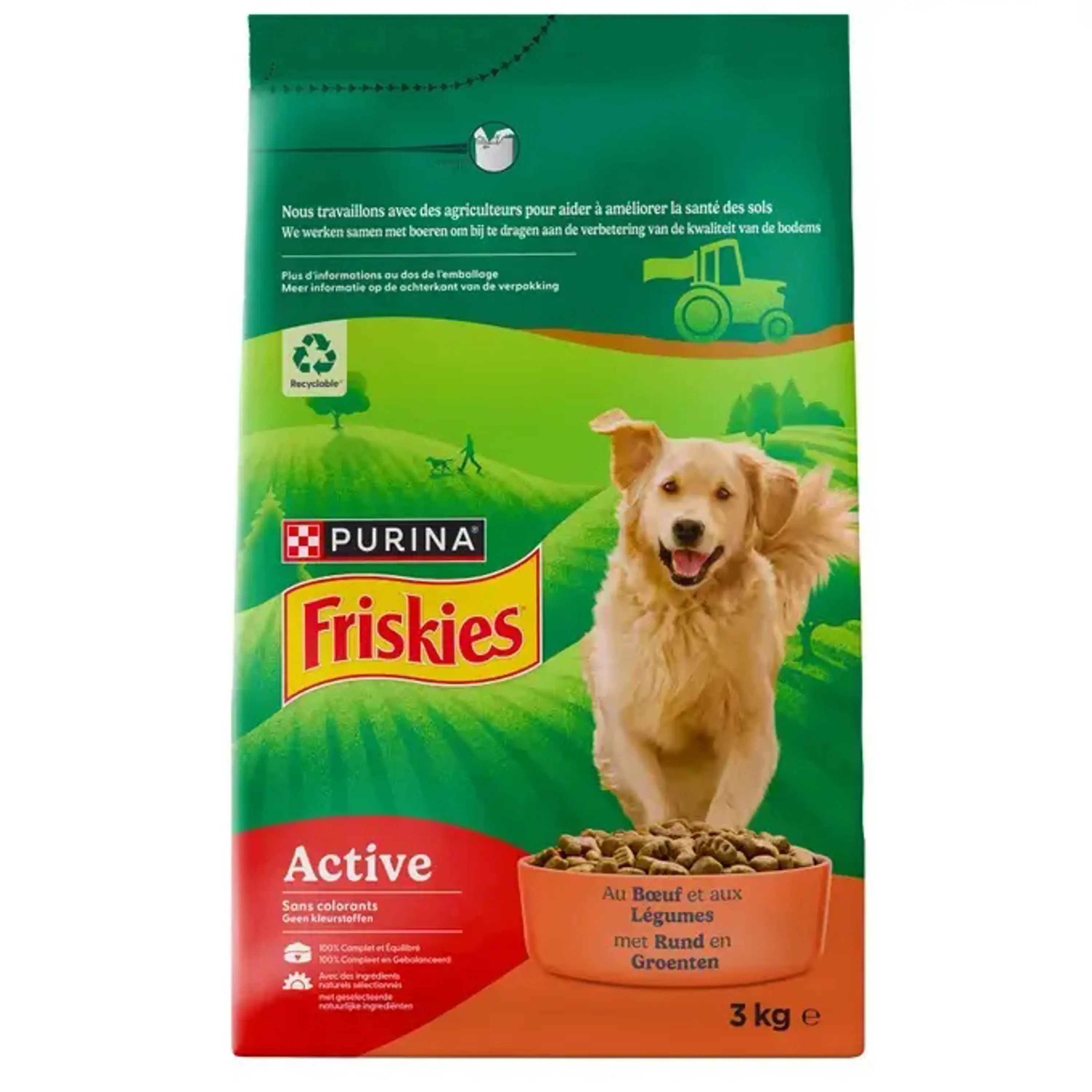 מזון יבש לכלבים בוגרים בטעם עוף ובקר 3 ק"ג | Purina Friskies Balance Adult Dog Food