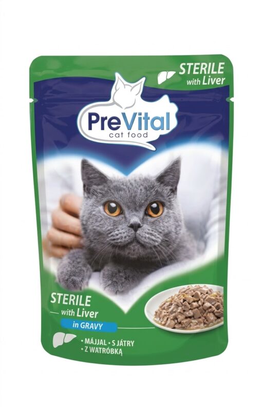 מזון רטוב לחתולים מסורסים ברוטב 100 גרם | PreVital Sterile