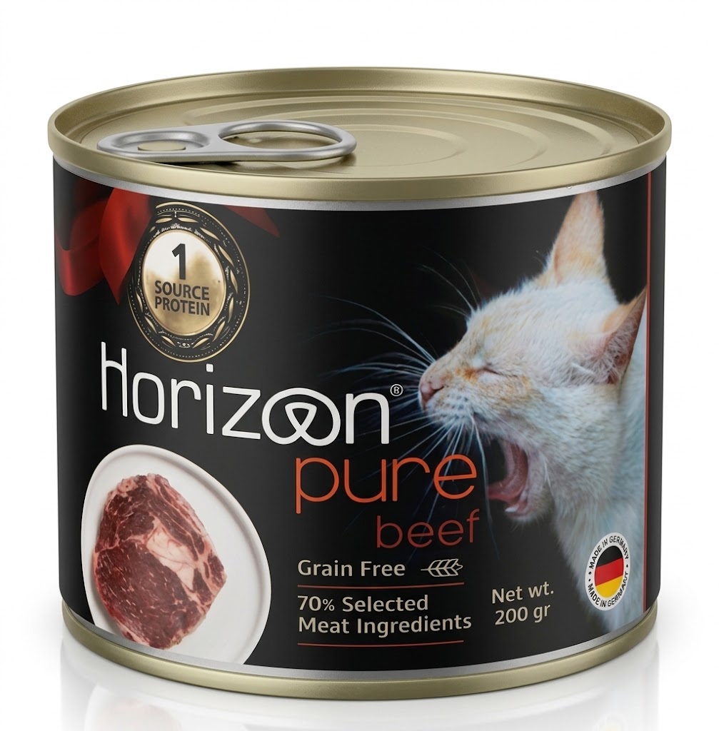 מזון רטוב לחתולים בוגרים בטעם בקר 200 גרם | Horizon Pure Beef