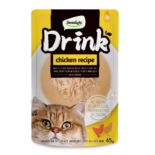 מרק עוף משלים לחתולים 45 גרם | Dentalight Cat Drink Chicken