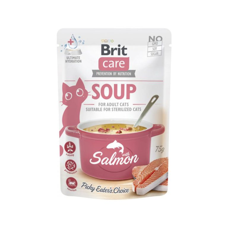 מזון מרק לחתולים בוגרים בטעם סלמון 75 גרם | Brit Care Soup Salmon