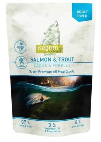 מזון רטוב לכלבים בוגרים סלמון ופורל 410 גרם | Isegrim Roots Salmon & Trout