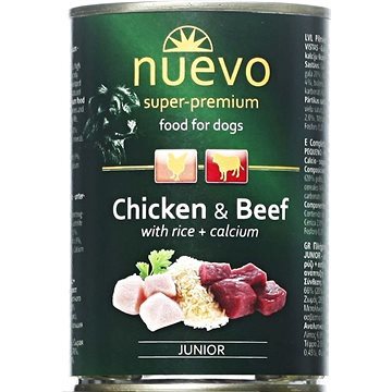 מזון רטוב לגורי כלבים עוף ובקר 400 גרם | Nuevo Puppy Chicken & Beef