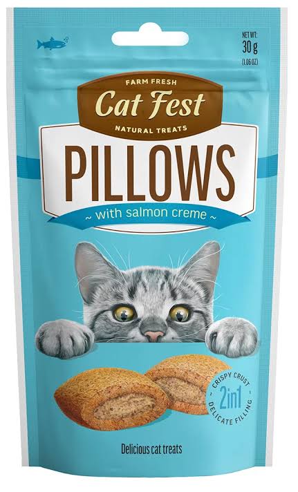 חטיף כריות לחתולים בטעם סלמון 30 גרם | Cat Fest