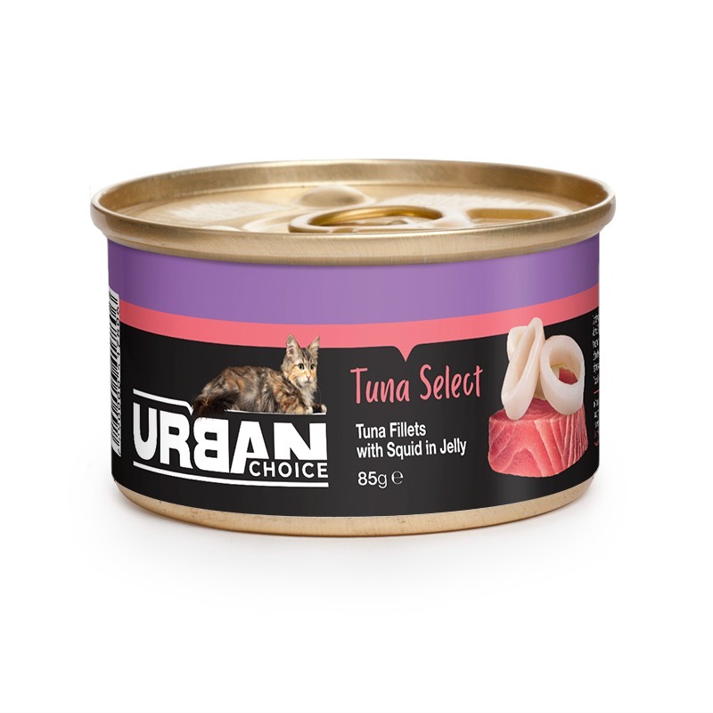 מזון רטוב משלים לחתולים 85 גרם | URBAN CHOICE Tuna with Squid in Jelly