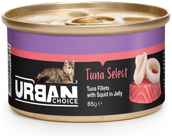 מזון רטוב משלים לחתולים 85 גרם | URBAN CHOICE Tuna with Squid in Jelly