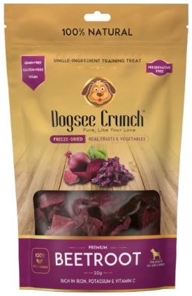 חטיף קראנץ' סלק מיובש בהקפאה לכלבים 10 גרם | Dogsee Crunch