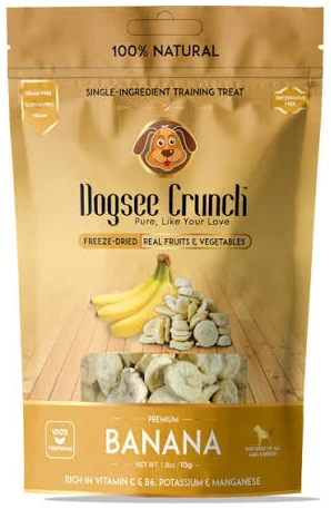 חטיף בננה מיובש בהקפאה לכלבים 15 גרם | DOGSEE Crunch Banana