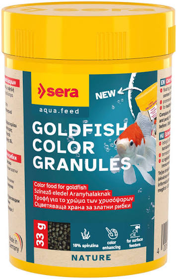 מזון גרנולות להעצמת צבע לדגי זהב 100 מ"ל | SERA Goldy Color Spirulina Nature