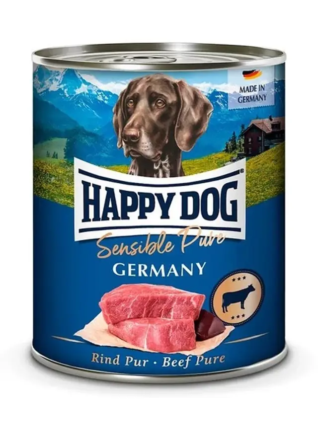 מזון רטוב לכלבים בוגרים 800 גרם | Happy Dog Sensible Pure Germany Beef