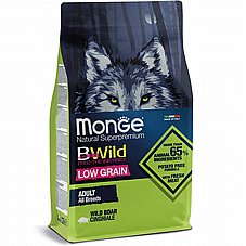 מזון יבש לכלבים בוגרים מכל הגזעים 2.5 ק"ג | Monge BWild Low Grain Adult Wild Boar