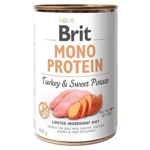 מזון רטוב לכלבים בוגרים עם הודו ובטטה 400 גרם | Brit Mono Protein