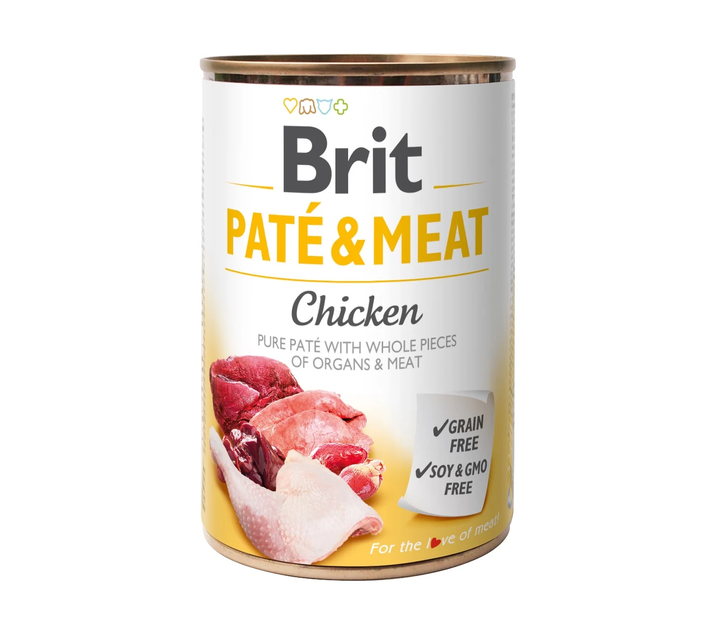 מזון רטוב לכלבים בוגרים פטה עם עוף 400 גרם | Brit Paté & Meat Chicken
