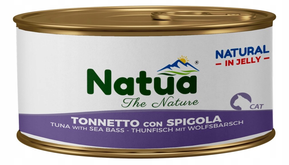 מזון רטוב לחתולים בוגרים טונה עם לברק 85 גרם | Natua Tuna with Sea Bass in Jelly