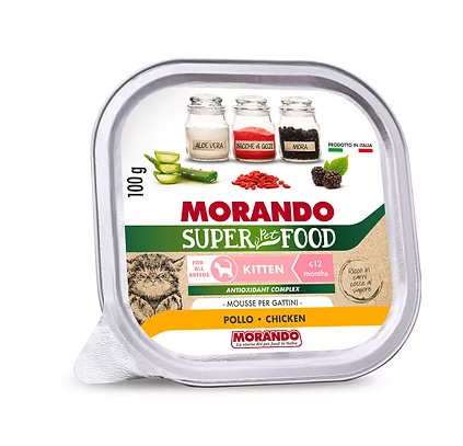 מזון רטוב לגורי חתולים מוס עוף 100 גרם | Morando Superpetfood