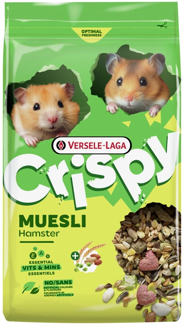 מזון יבש לאוגרים ומכרסמים קטנים 750 גרם | Versele-Laga Crispy Muesli