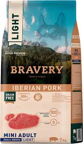 מזון יבש לכלבים בוגרים מגזע קטן (לייט) 7 ק"ג | Bravery Iberian Pork Light Mini Adult